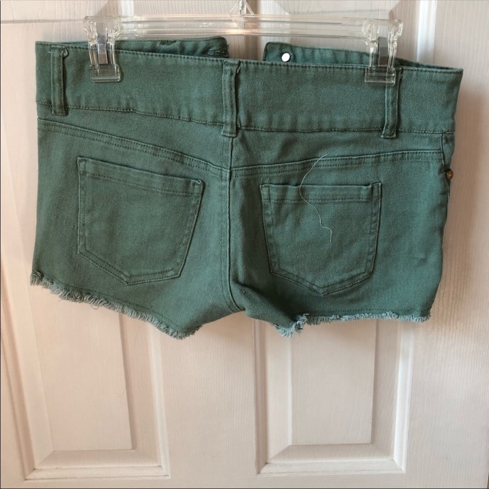 Green Denim Shorts | Charlotte Russe - Picture 2 of 2